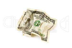 crumpled american dollars