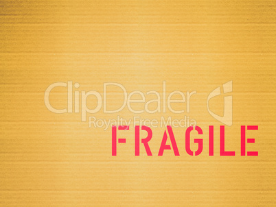 Retro look Fragile corrugated cardboard