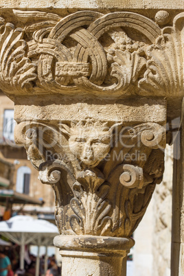 Stone carving column .