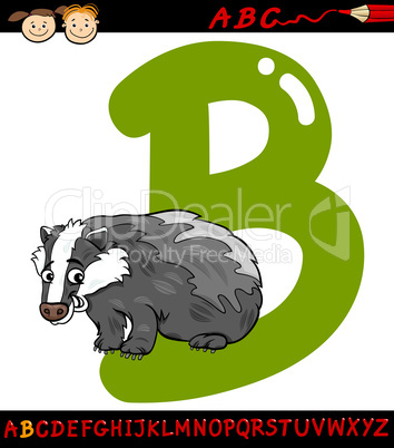 letter b for badger cartoon illustration