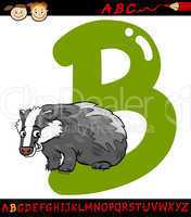 letter b for badger cartoon illustration
