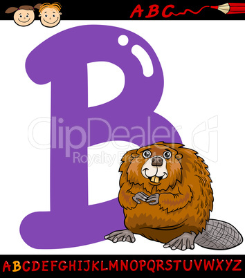 letter b for beaver cartoon illustration