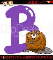 letter b for beaver cartoon illustration