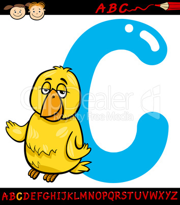 letter c for canary cartoon illustration