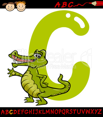 letter c for crocodile cartoon illustration