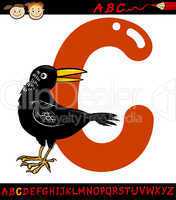 letter c for crow cartoon illustration
