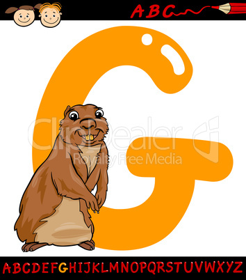 letter g for gopher cartoon illustration