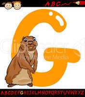 letter g for gopher cartoon illustration