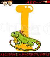 letter i for iguana cartoon illustration