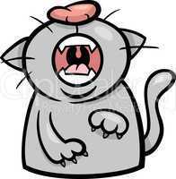 cat yawn or meow cartoon illustration