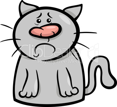 mood sad cat cartoon illustration