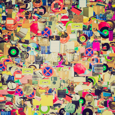 Retro look Objects collage
