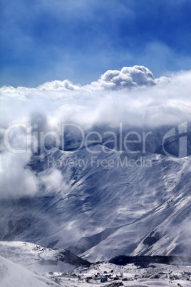 View on ski resort at mist