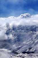 View on ski resort at mist