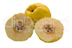 Quince  on a white background.