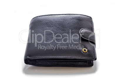 Black leather purse.