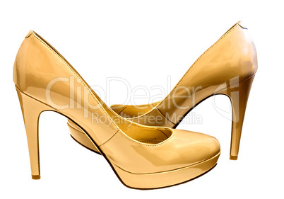 Female shoes isolated on white background .