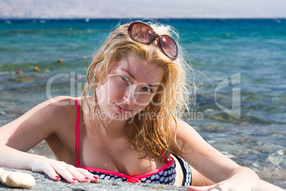 beautiful girl on the sea