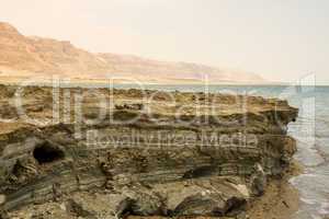 Beautiful coast of the Dead Sea .