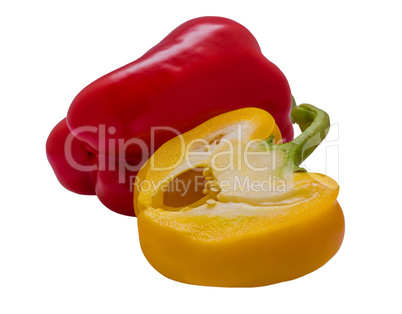 Sweet peppers isolated on a white background