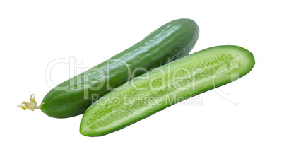 Cucumbers isolated on white .