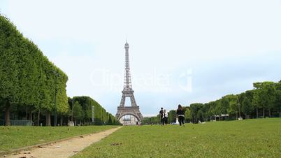 Eiffel tower tracking shot