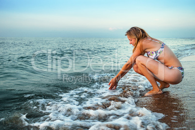 Young woman and sea Young woman and sea