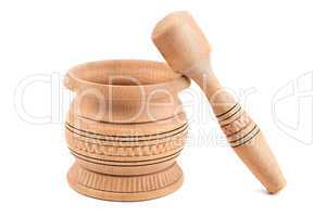 wooden pestle and mortar