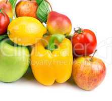 fruits and vegetables isolated on white background