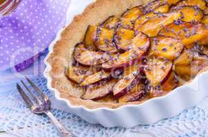 Nectarine tarte with lavender and honey