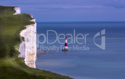seven sisters cliffs and lighthouse England Coastline