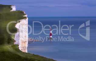 seven sisters cliffs and lighthouse England Coastline