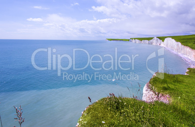 seven sisters cliffs coastline with beautiful weather