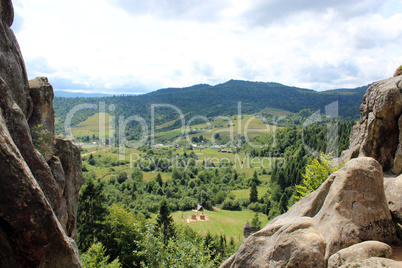 view to Carpathian mountains