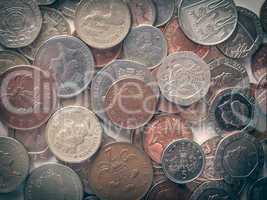 Retro look Pound coins