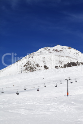 Ski resort at nice winter day