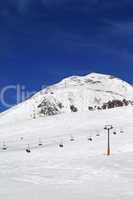 Ski resort at nice winter day