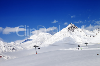 Ski resort at nice sun day