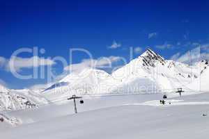 Ski resort at nice sun day