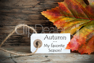 Label with Autumn My Favorite Season on it