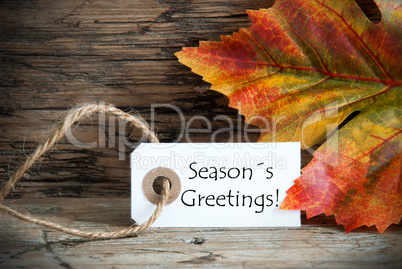 Fall Label with Seasons Greetings