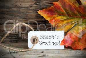 Fall Label with Seasons Greetings