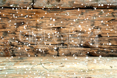 Wood Background with Snow