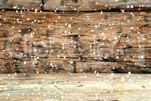 Wood Background with Snow