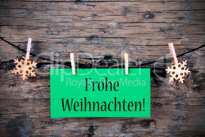 Green Tag with Frohe Weihnachten