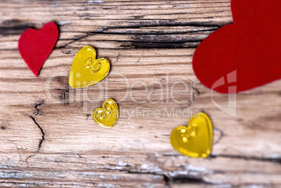 Many Hearts on Wood