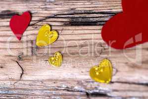 Many Hearts on Wood
