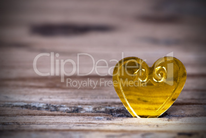 Golden Heart on Wood