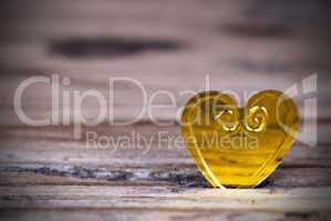 Golden Heart on Wood