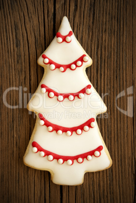 Christmas Tree Cookie on Wood VI